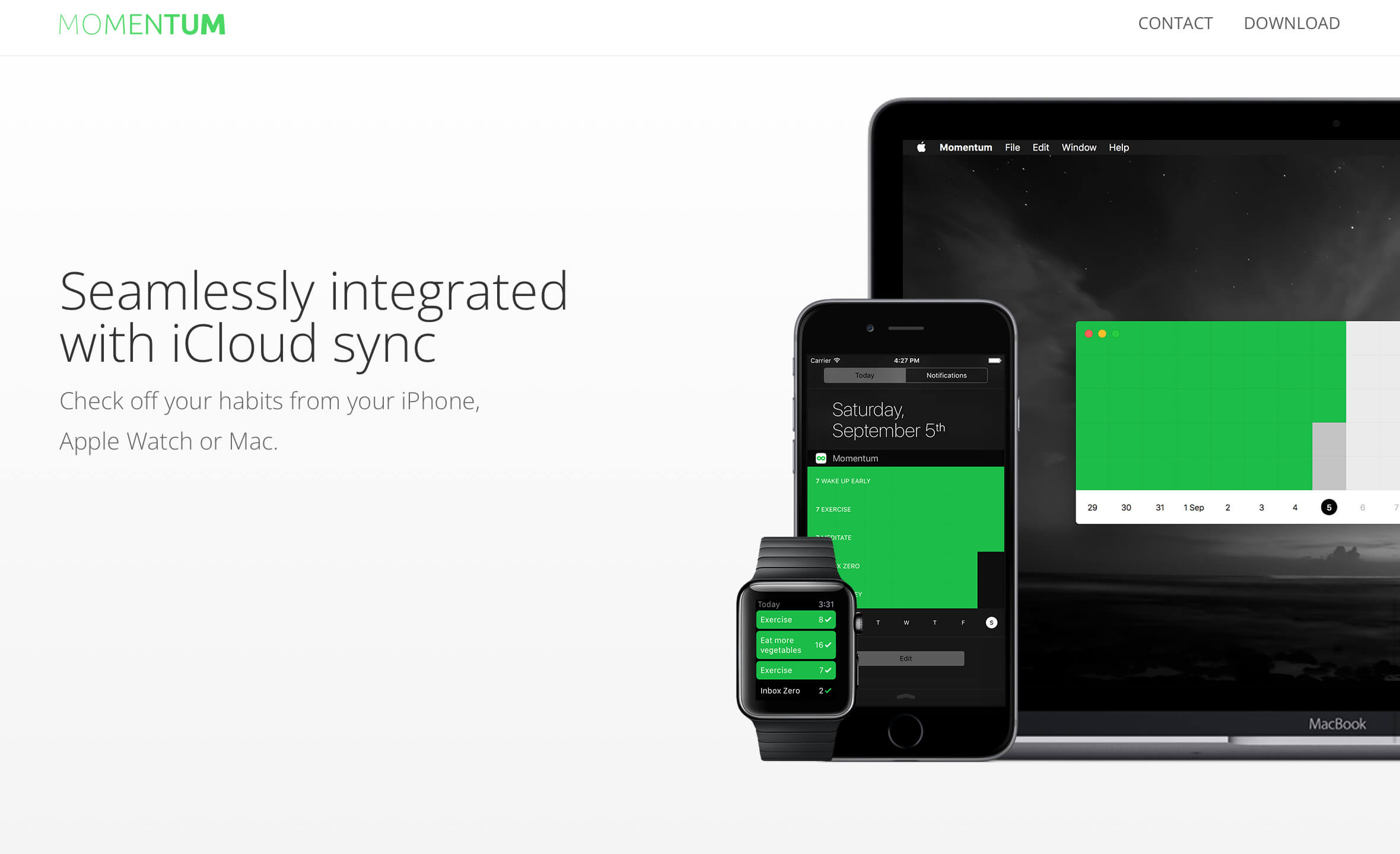 Momentum homepage