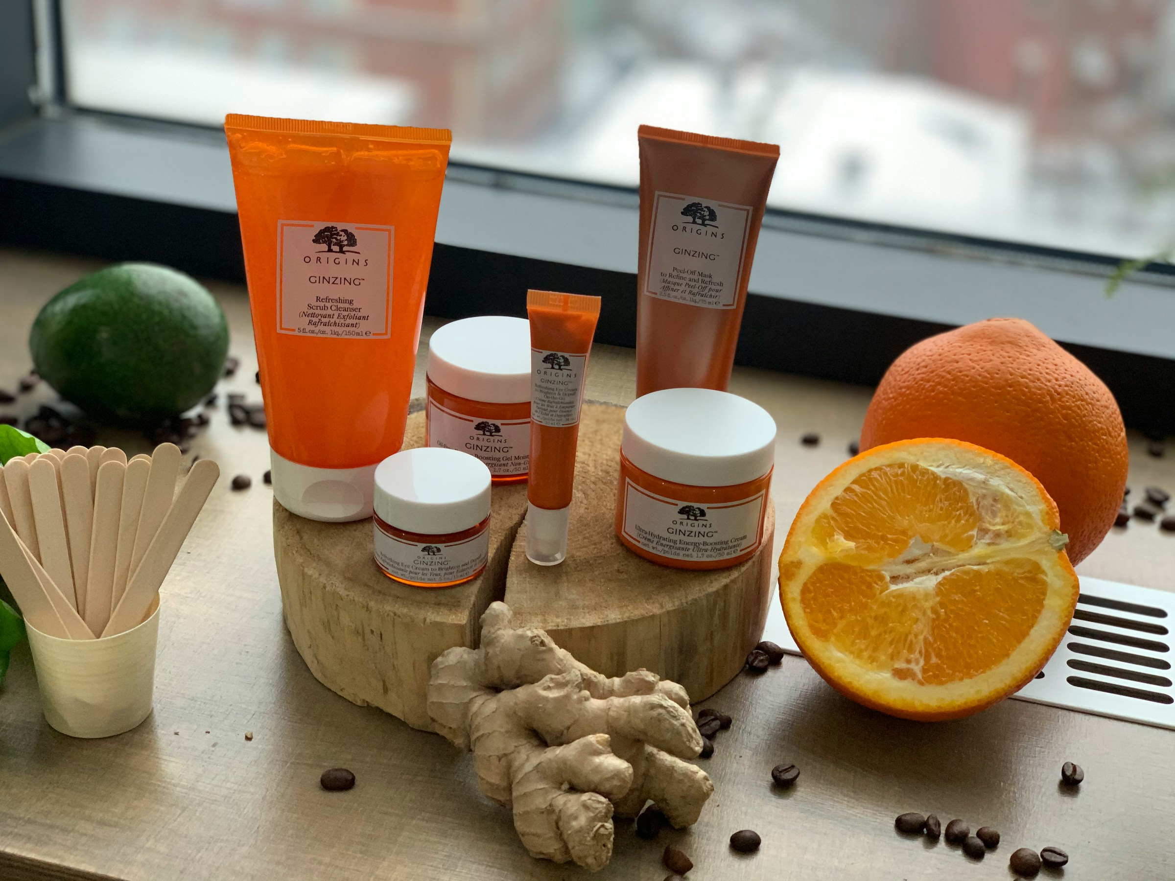 Healthy skincare products with citrus