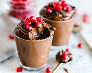 two cups of chocolate mousse dessert
