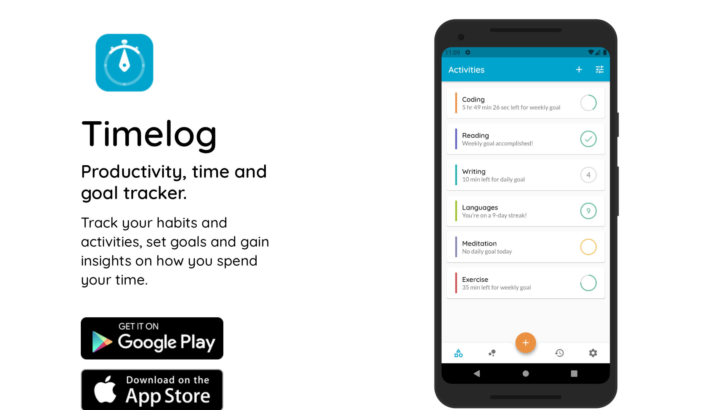 Timelog homepage