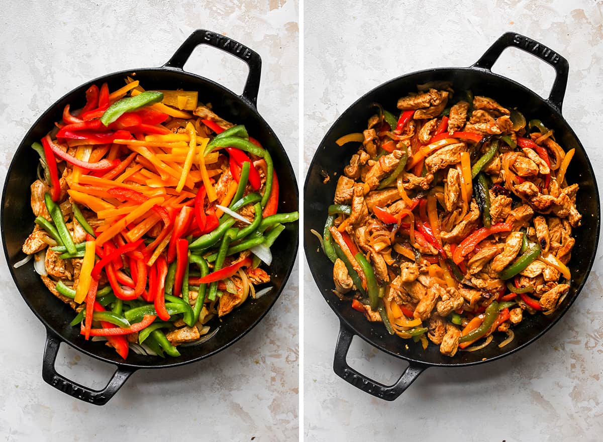 Colorful grilled chicken fajita mix