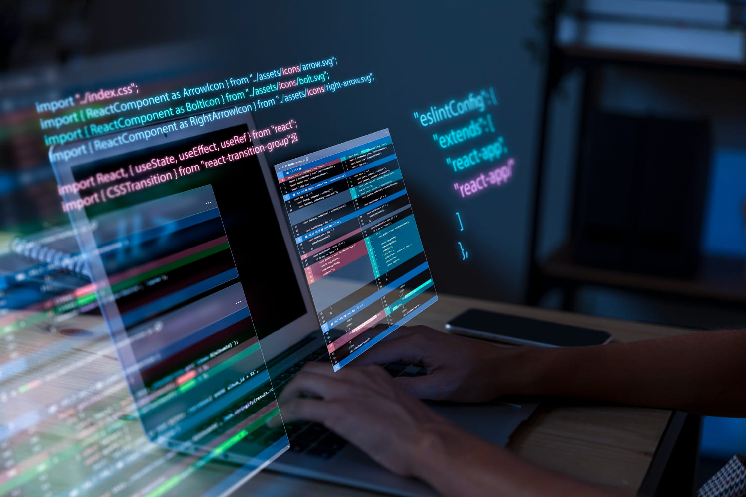 a person working with code on a computer