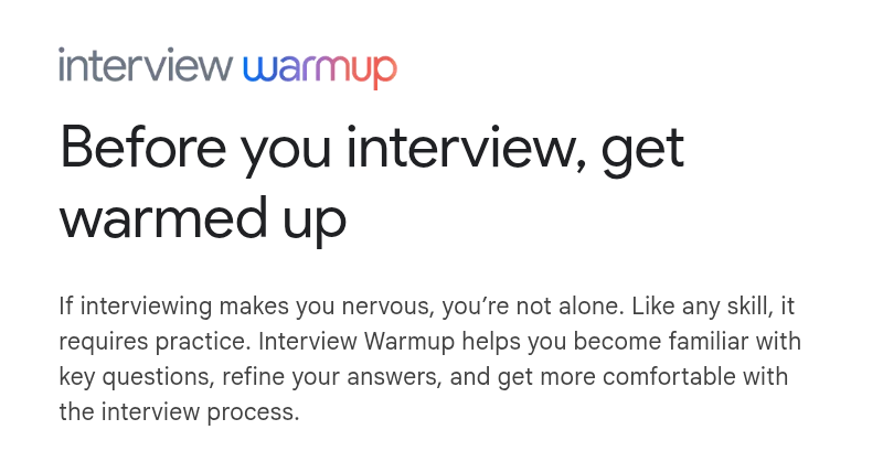 Google Interview Warmup App
