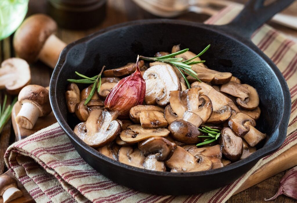Cooked mushrooms rich in antioxidants for the brain